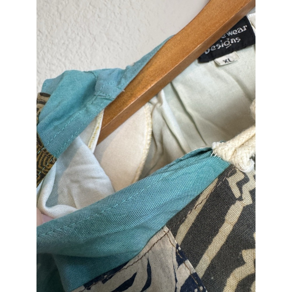 Nativewear Designs XL Jacket Patchwork Ribbon Gold Coins Boho Indonesia Teal Blu - Picture 7 of 8